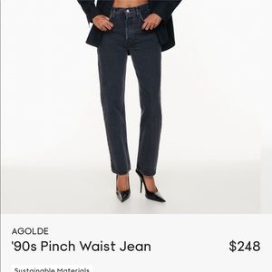 AGOLDE 90s Pinch Waist in Black Tea (size 22)